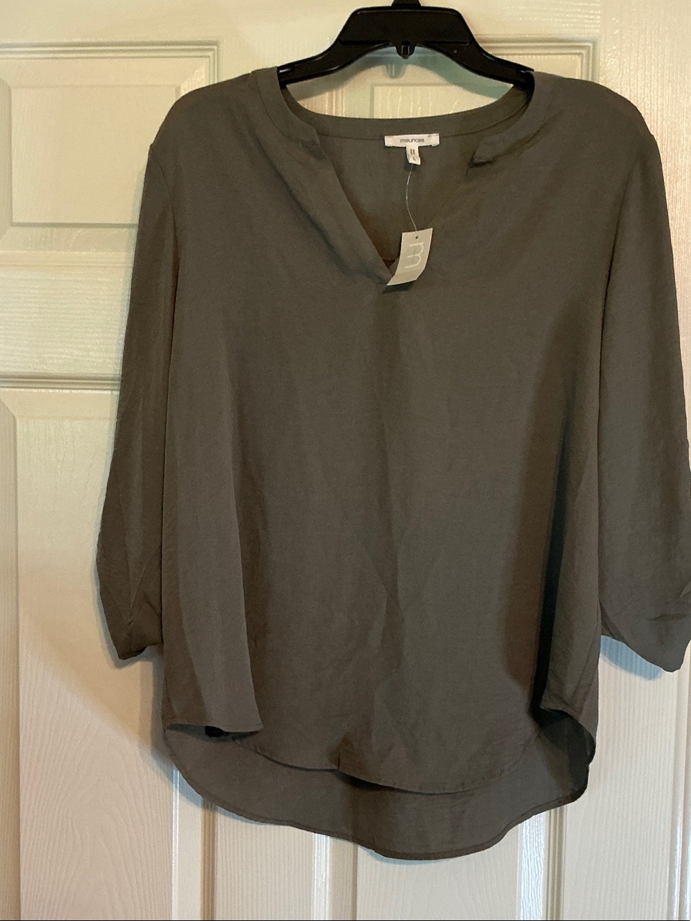 NWT Maurice’s Olive Green Split-Neck Tunic Top